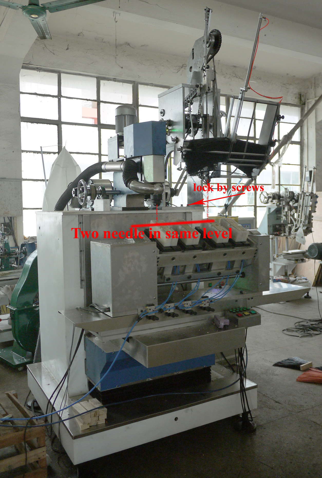 5 axis Drilling and filling machine for broom-250mm